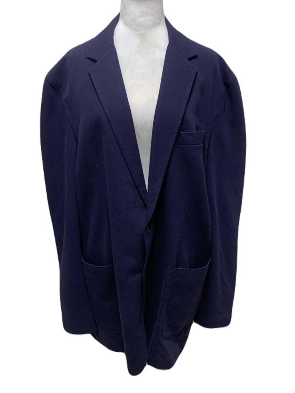 NWT Quince Men’s XL Navy Blue Organic Cotton Knit Pique Blazer Jacket Preppy